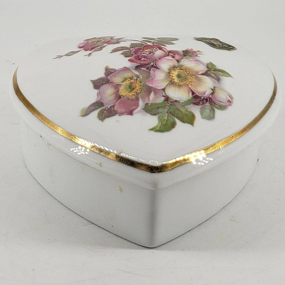 Gerold Porzellan Bavaria Large Heart Shaped Trinket Box Made In West Germany - Picture 2 of 6
